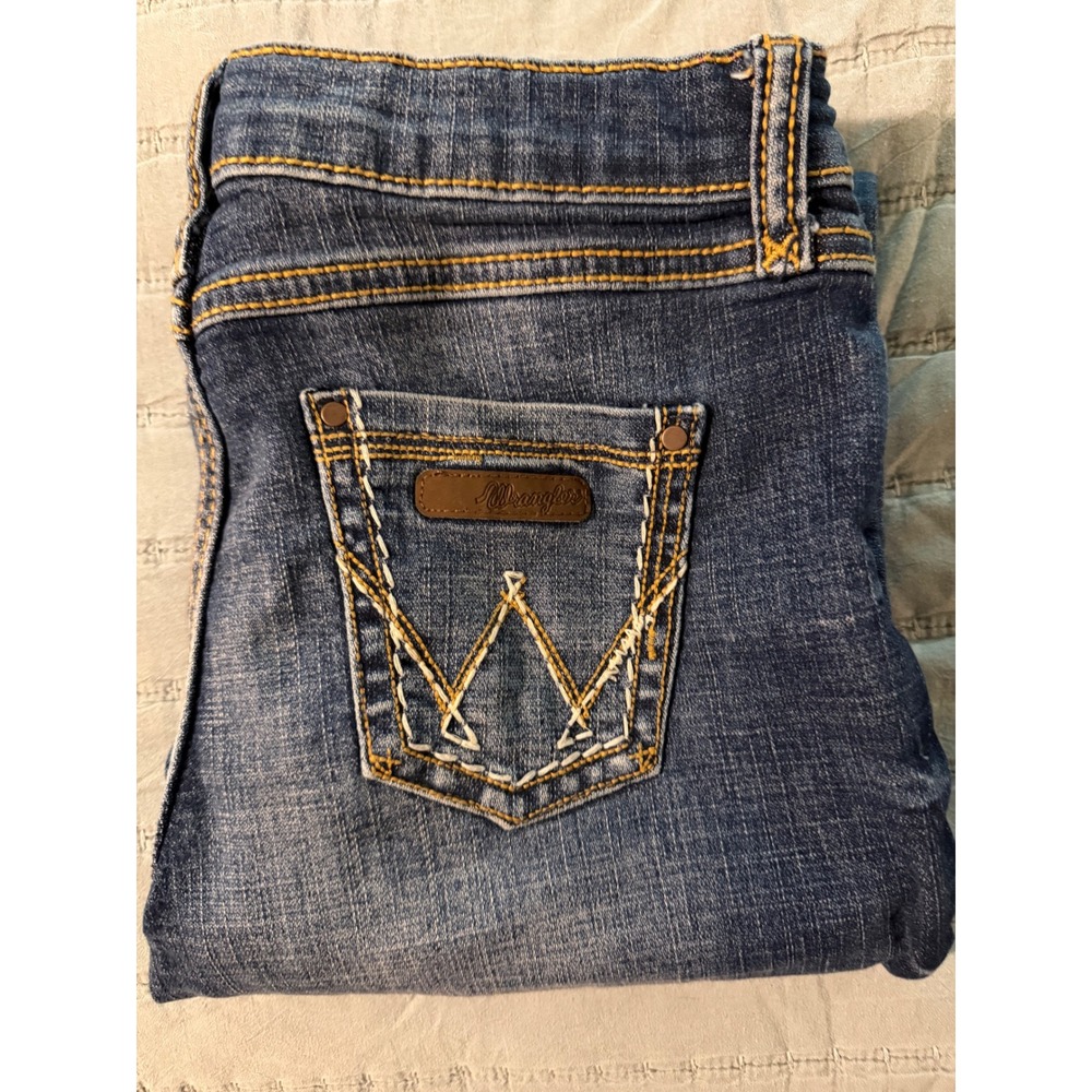 Wrangler Girls Bootcut Jeans Medium Wash Denim Size 14 Regular 1009MWGMS - Picture 9 of 9
